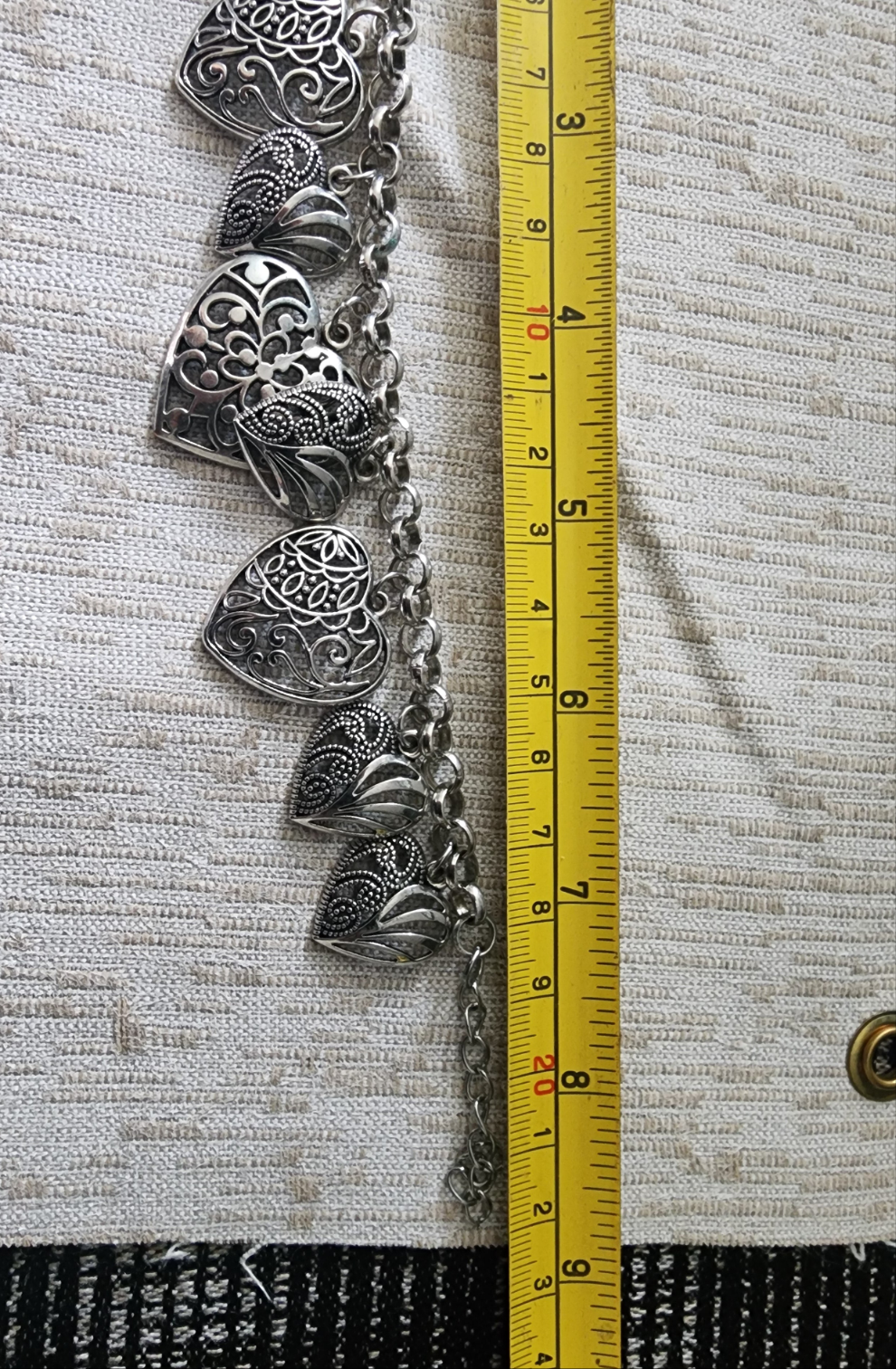 Heart Charm bracelets with silver toned hearts