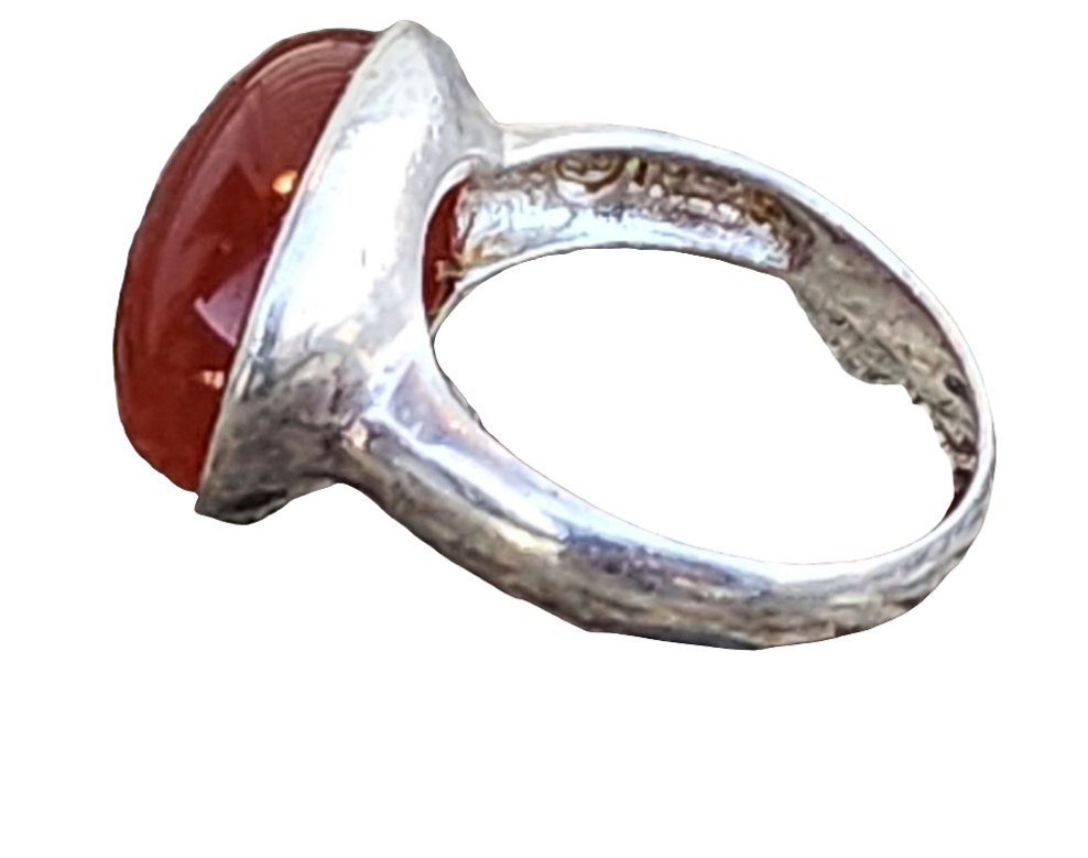 Jewelry Carnelian red Vintage sterling silver ring size 7 fine jewelry