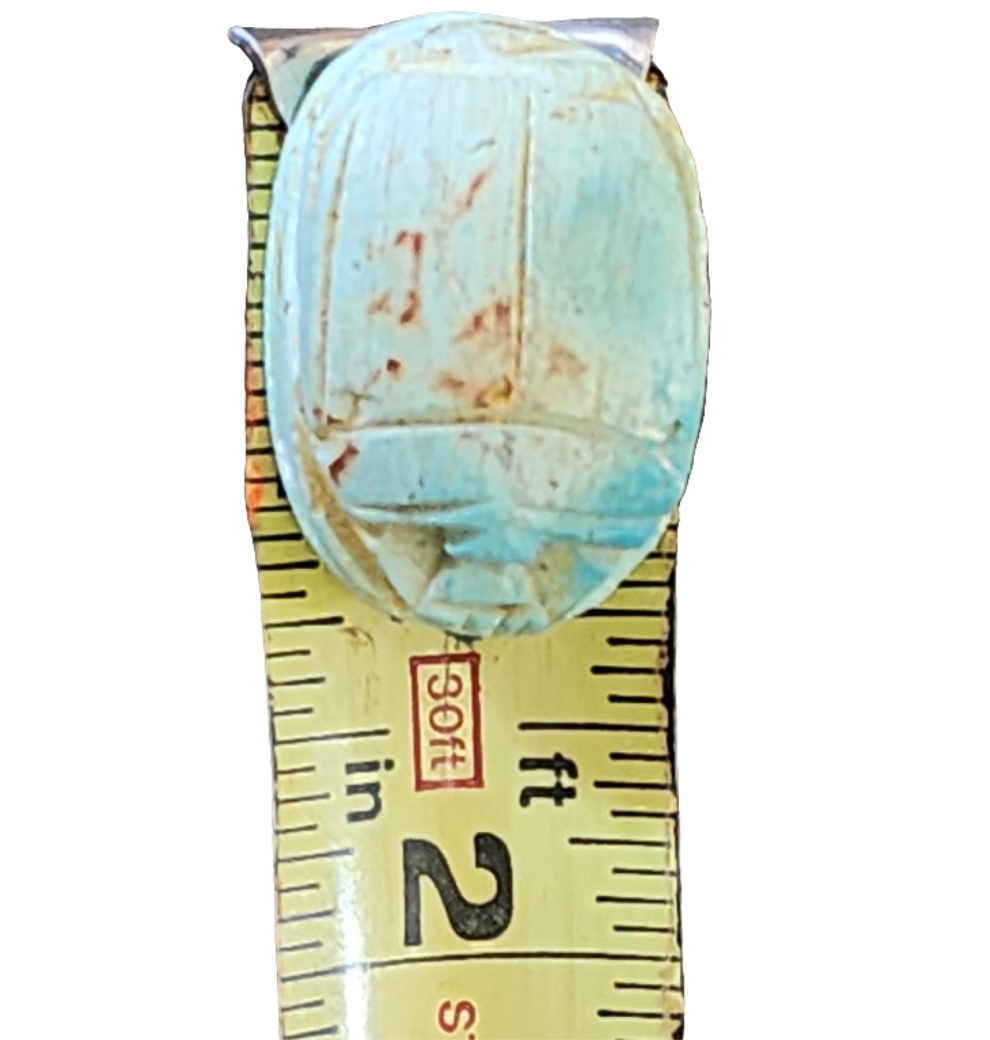 Egyptian Amulet with hieroglyphics carved scarab