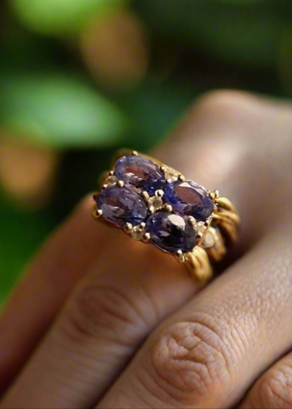 10k white gold purple tanzanite ring size 6 fine jewelry