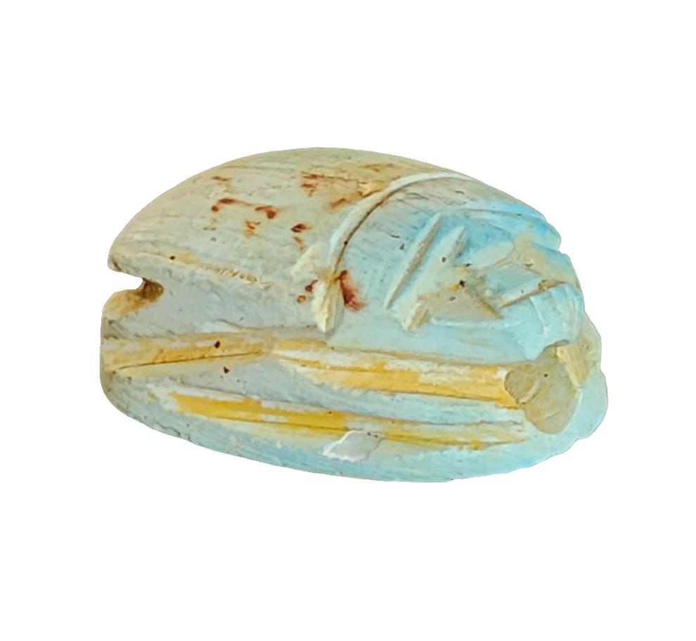 Egyptian Amulet with hieroglyphics carved scarab