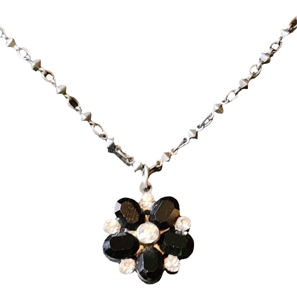 Liz Paiacios designer rhinestone chocker necklace fashion costume jewelry black