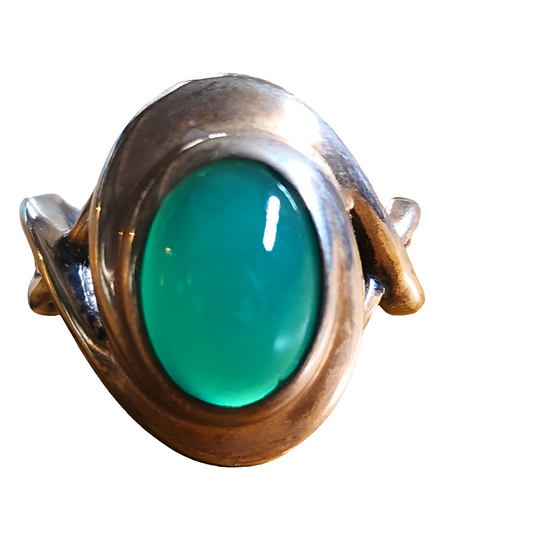 Carolyn Pollack Relios Sterling silver ring sz 10 apple green agate fine jewelry