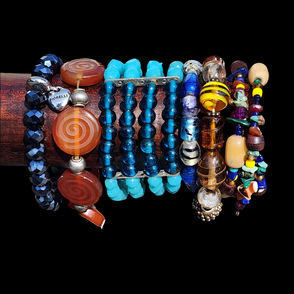 Jewelry nice lot of glass beads stretch bracelets cheap for resale