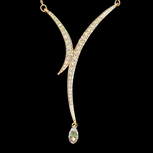 Swarovski Crystals drop rhinestone pendant necklace fine jewelry bridal wedding