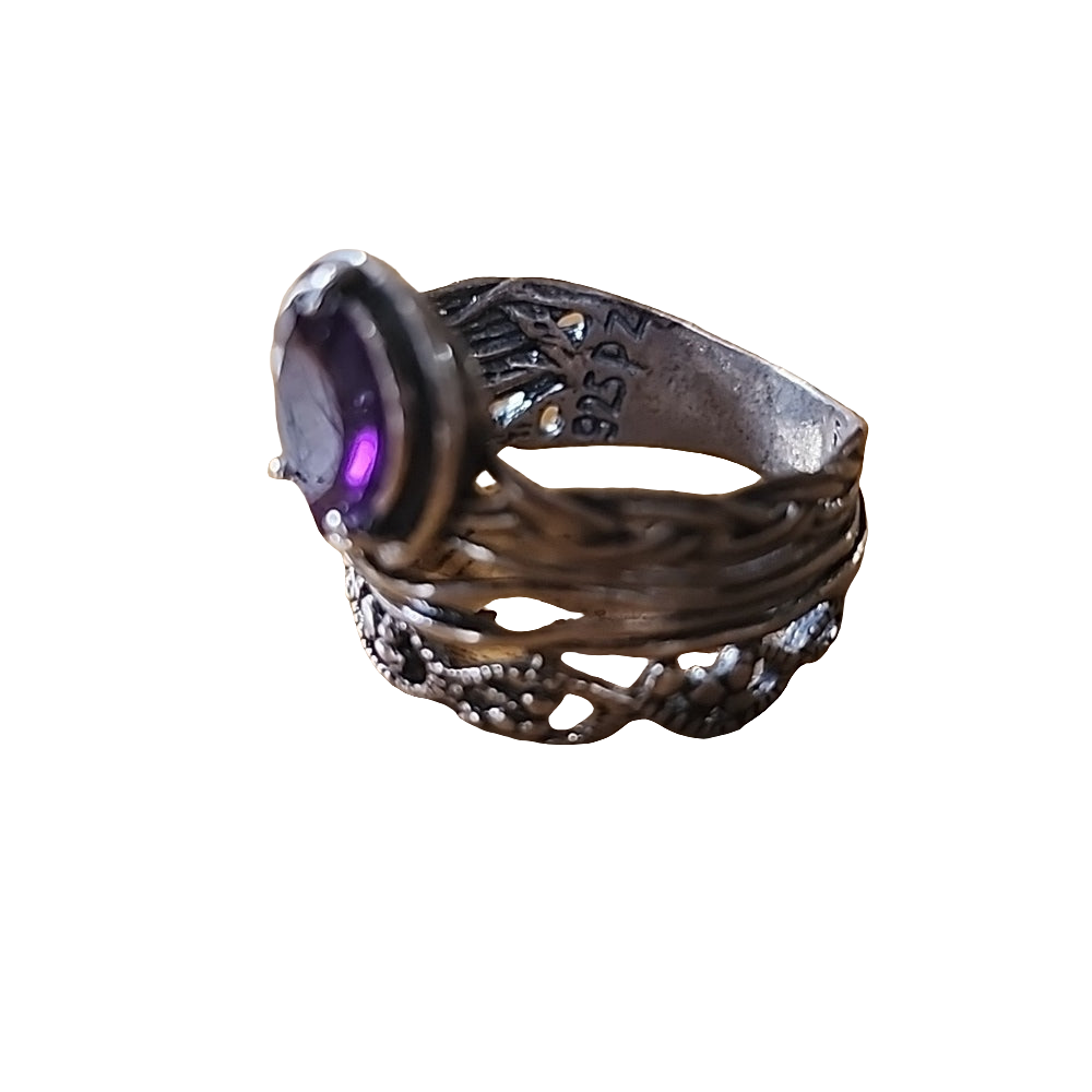 PZ israel Sterling silver amethyst layered look ring size 10 fine jewe…