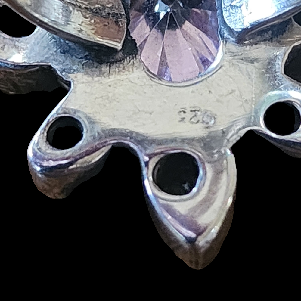 Sterling Silver Ring With Pink Gemstones size 7.25 Fine Fashion jewelry
