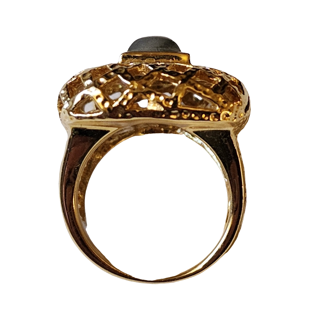 Ballezze Gold tone statement ring chunky size 9