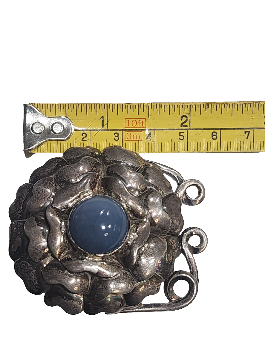Pat Areias vintage sterling silver Flower Belt buckle rare Fine designer jewelry