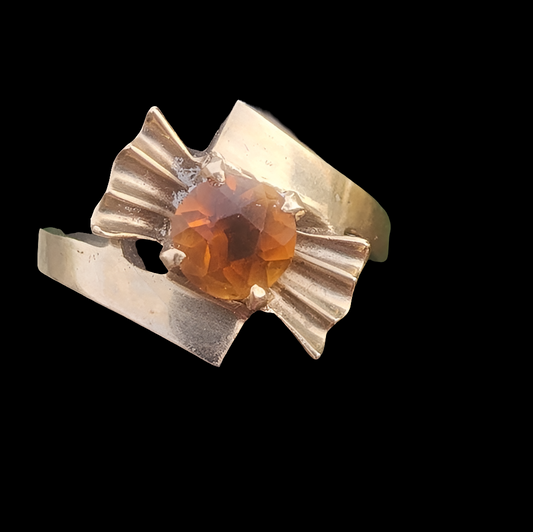 Antique Dainty 10k gold citrine ring size 6.25 fine jewelry wedding engagement