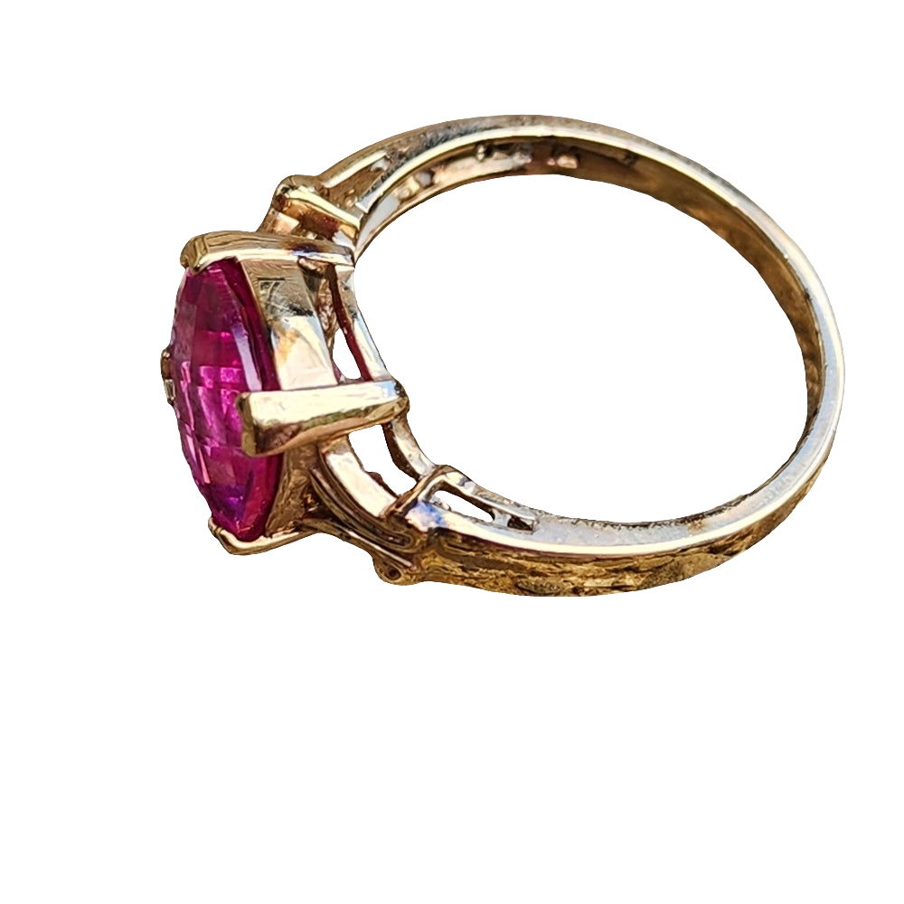 Sterling silver gold vermeil 1.97 pink sapphire relios Carolyn Pollack size 9