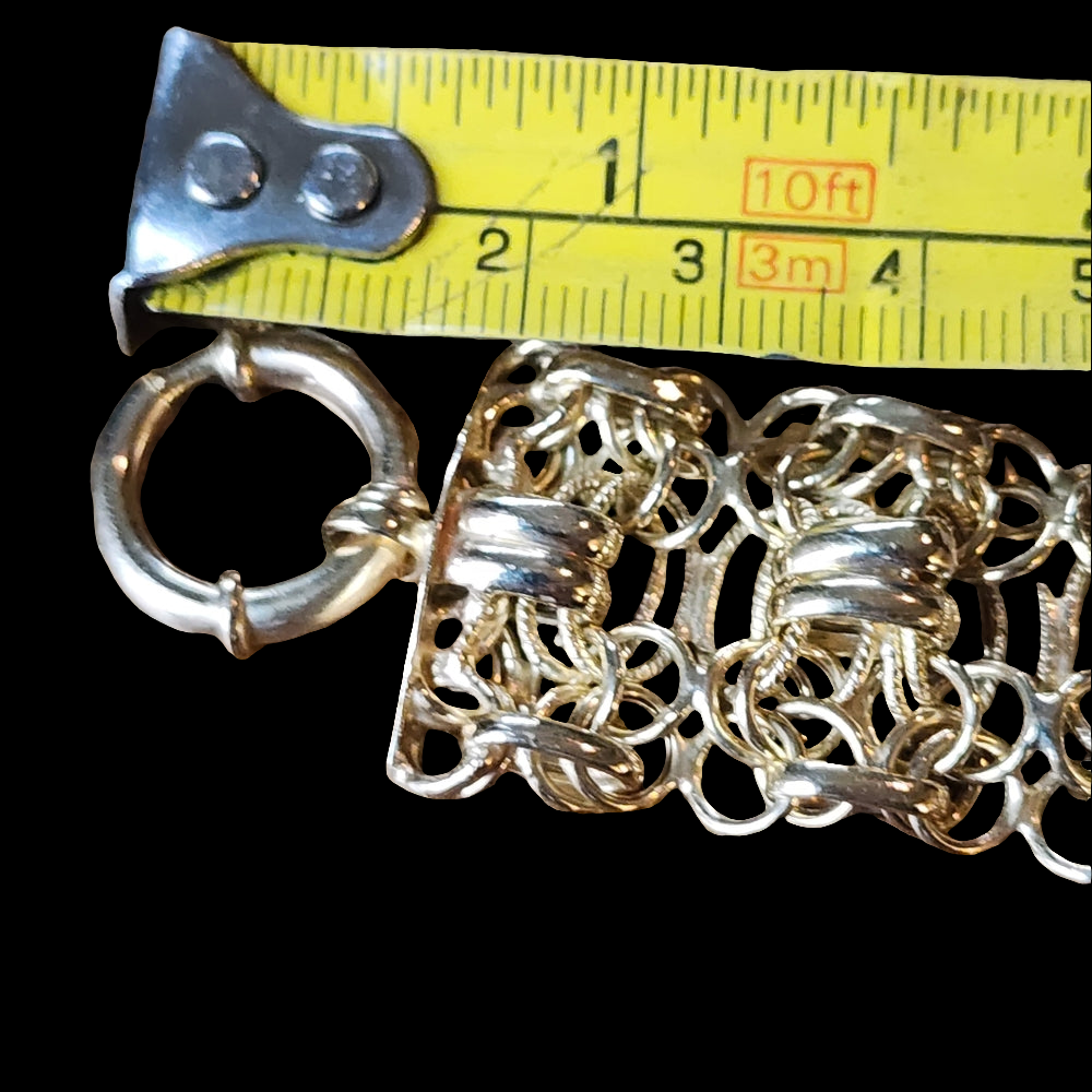 Sterling silver OT Turkey gold vermeil link bracelet fine jewelry wedding gift