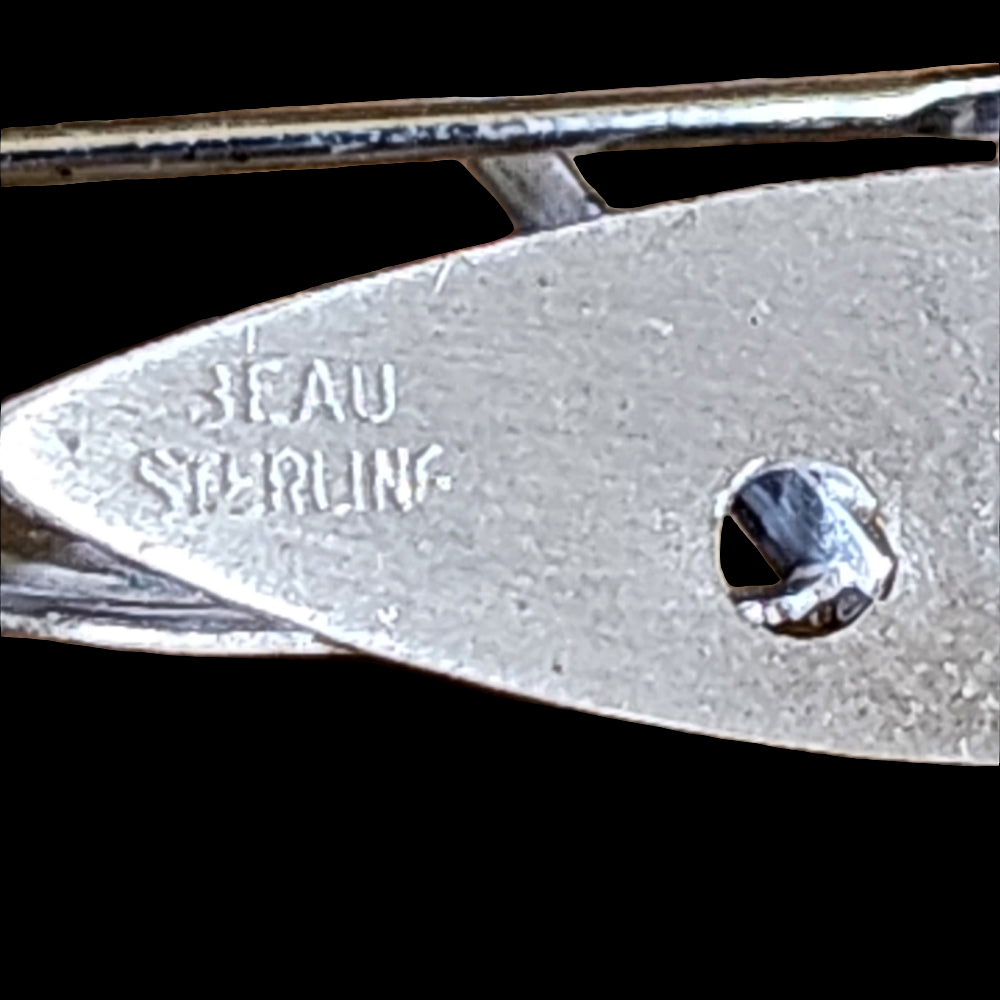 Vintage Beau sterling silver sailboat boat brooch pin