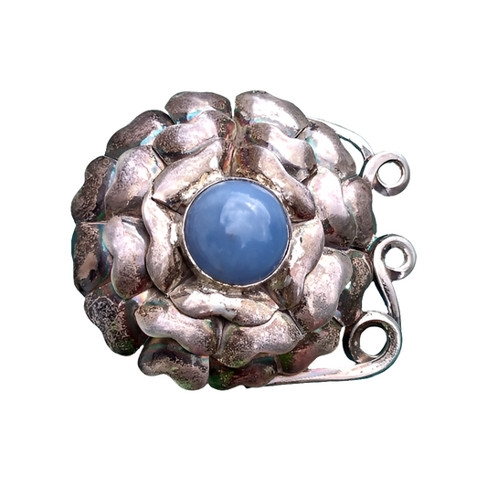 Pat Areias vintage sterling silver Flower Belt buckle rare Fine designer jewelry