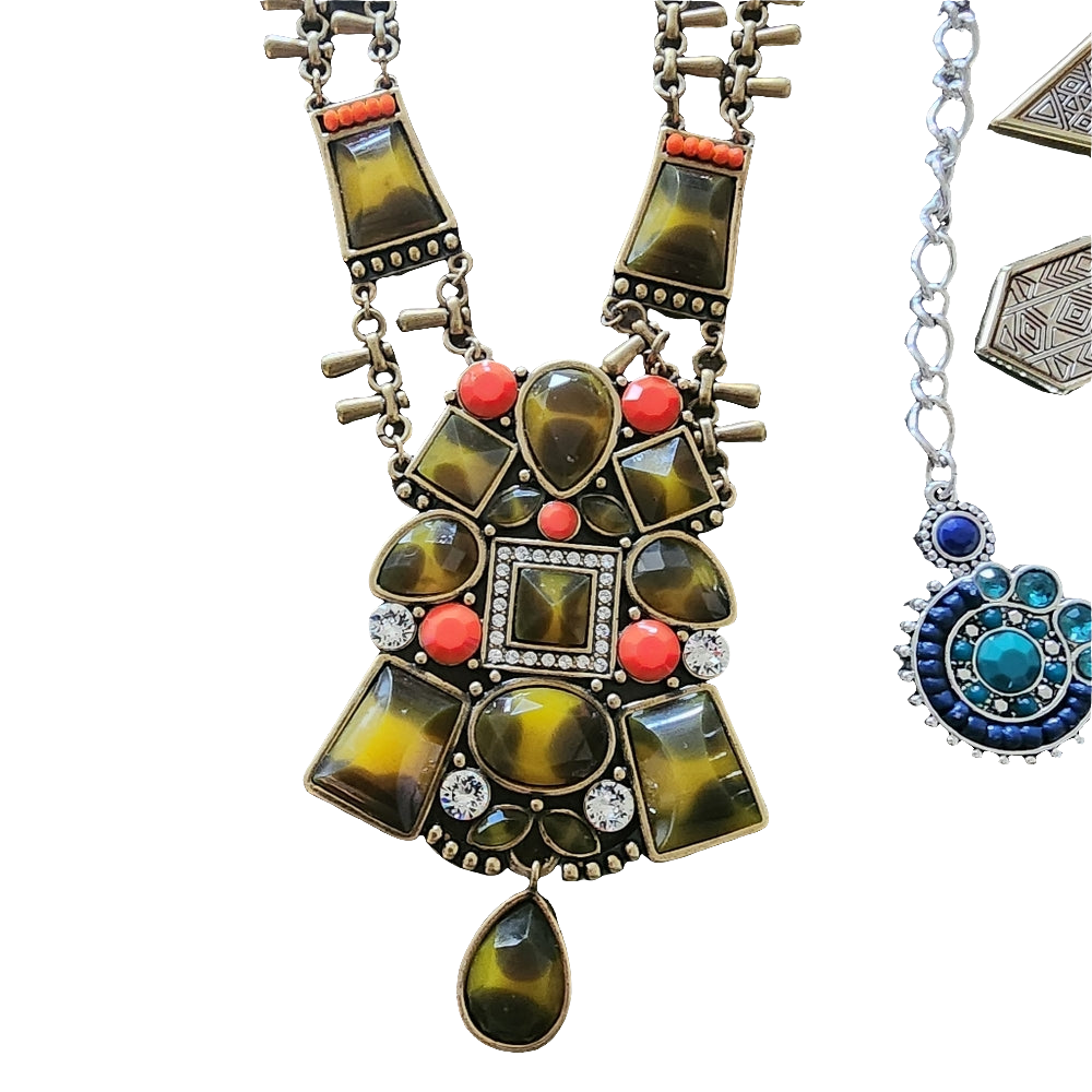 Bundle Lot Designer Statement Necklaces Crystal Rhinestones Silpada J CREW