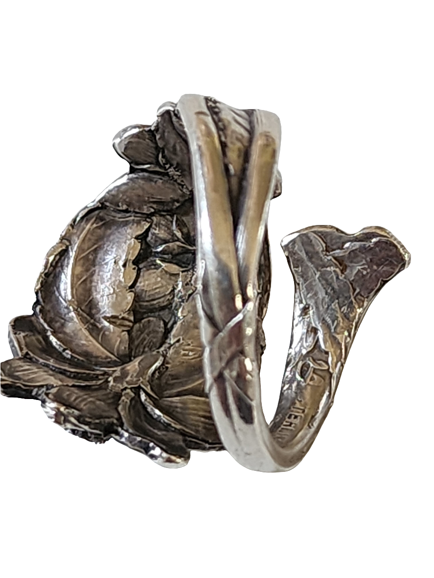 Sterling Silver Flower spoon ring size 9.5