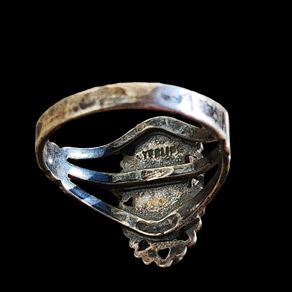 Native American sterling silver vintage ring with blue stone size 8 turquoise ?