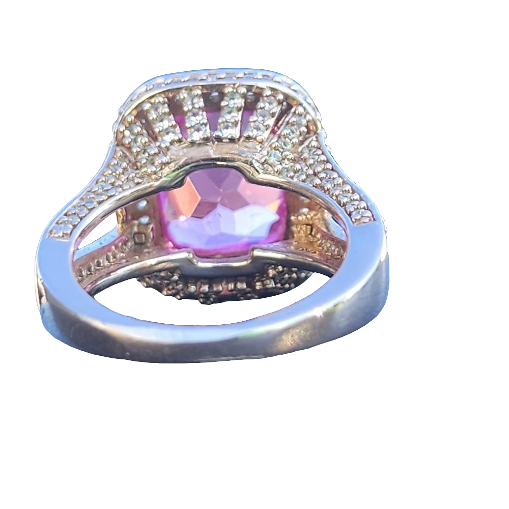 JWBR Renaissance new york pink sapphire & diamonds sterling silver ring …