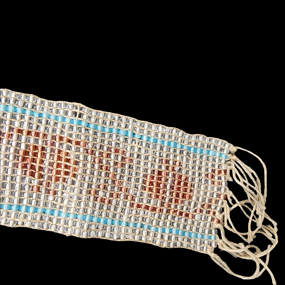 Antique glass beadwork belt wrap bracelet panel handmade Native American ?