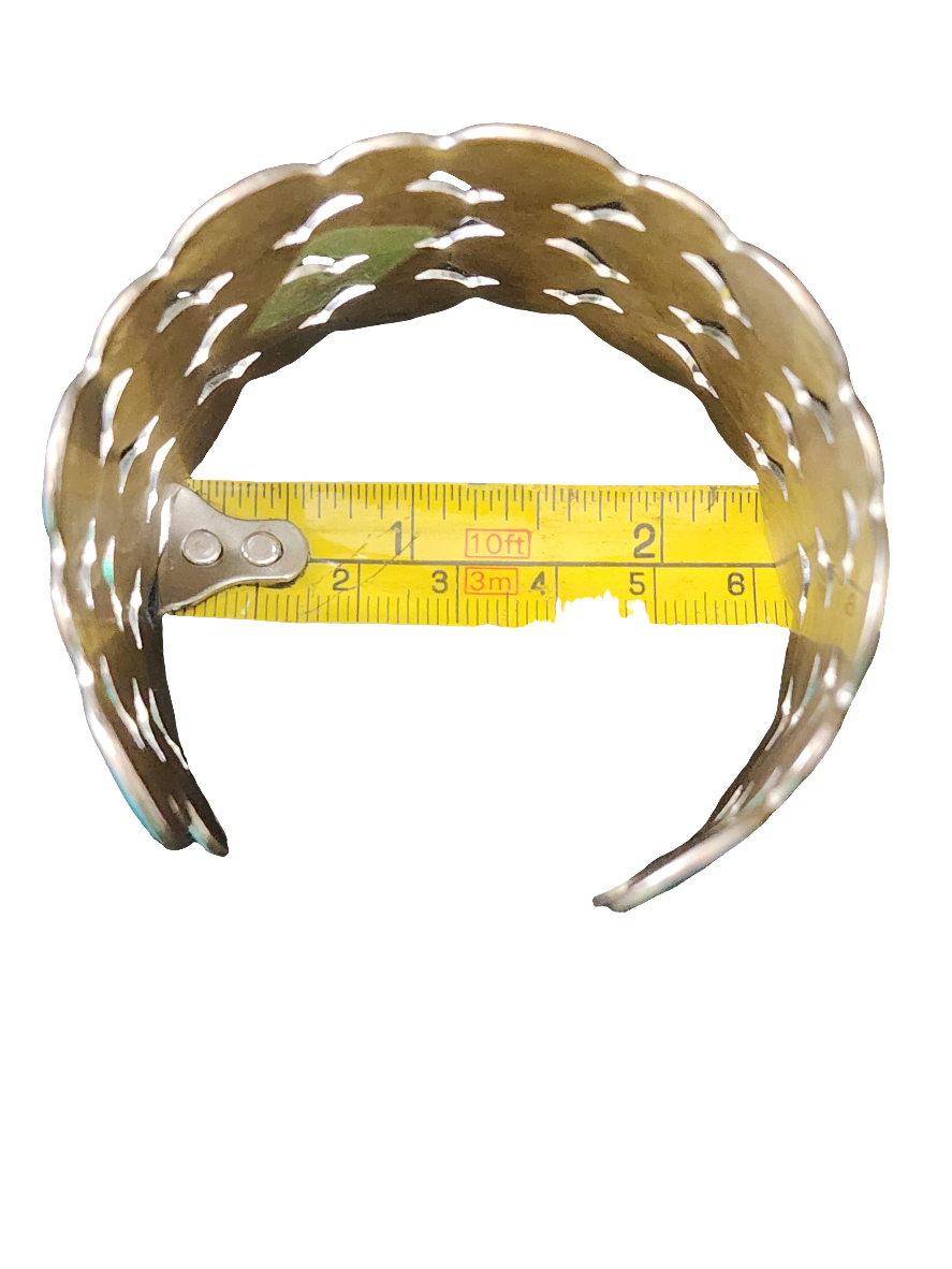 Chunky Blue & Black Enamel cuff Bracelet retro Mid-century style