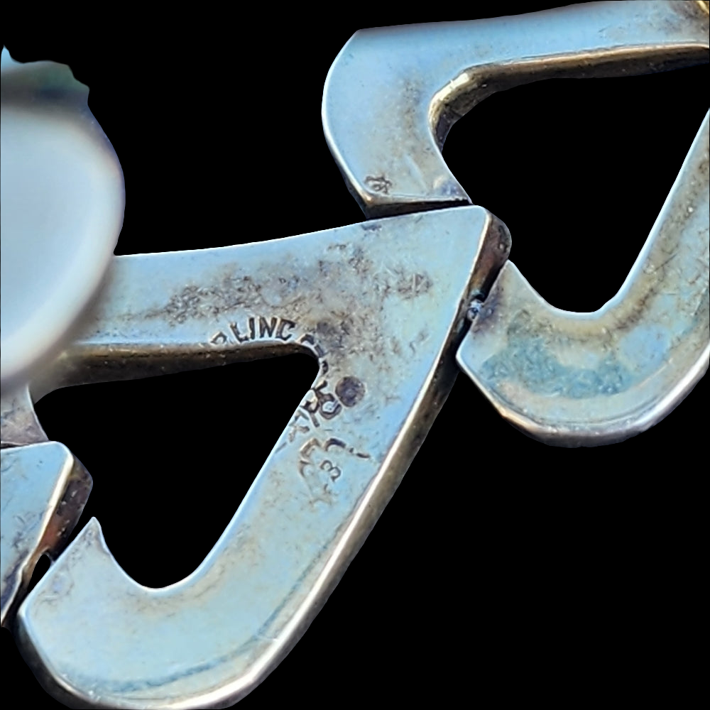 Vintage Mexican sterling silver heart bracelet