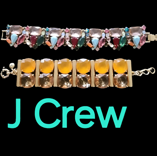 Fashion costume jewelry bracelets by J Crew bundle lot Rhinestone