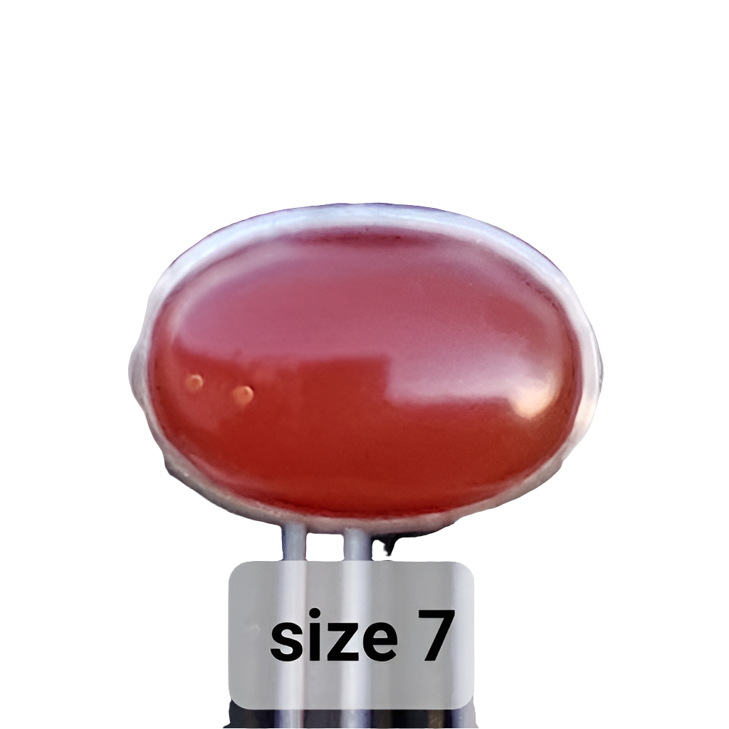 Jewelry Carnelian red Vintage sterling silver ring size 7 fine jewelry