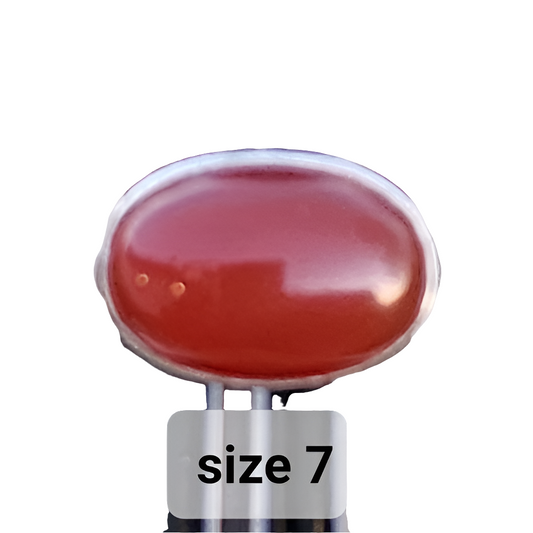 Jewelry Carnelian red Vintage sterling silver ring size 7 fine jewelry