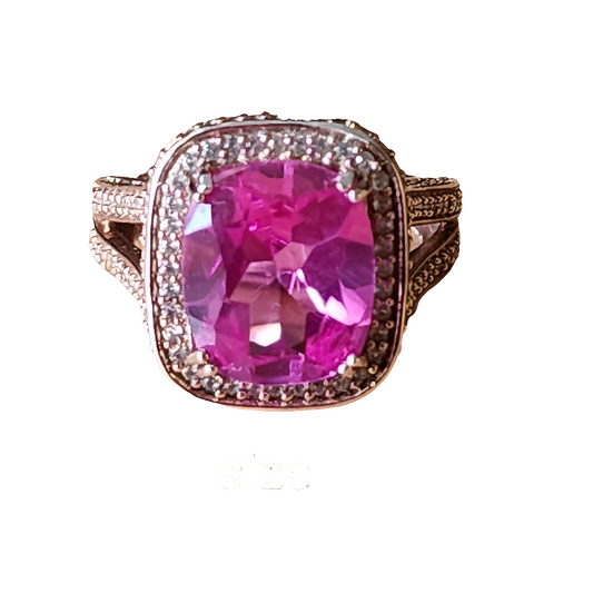 JWBR Renaissance new york pink sapphire & diamonds sterling silver ring …