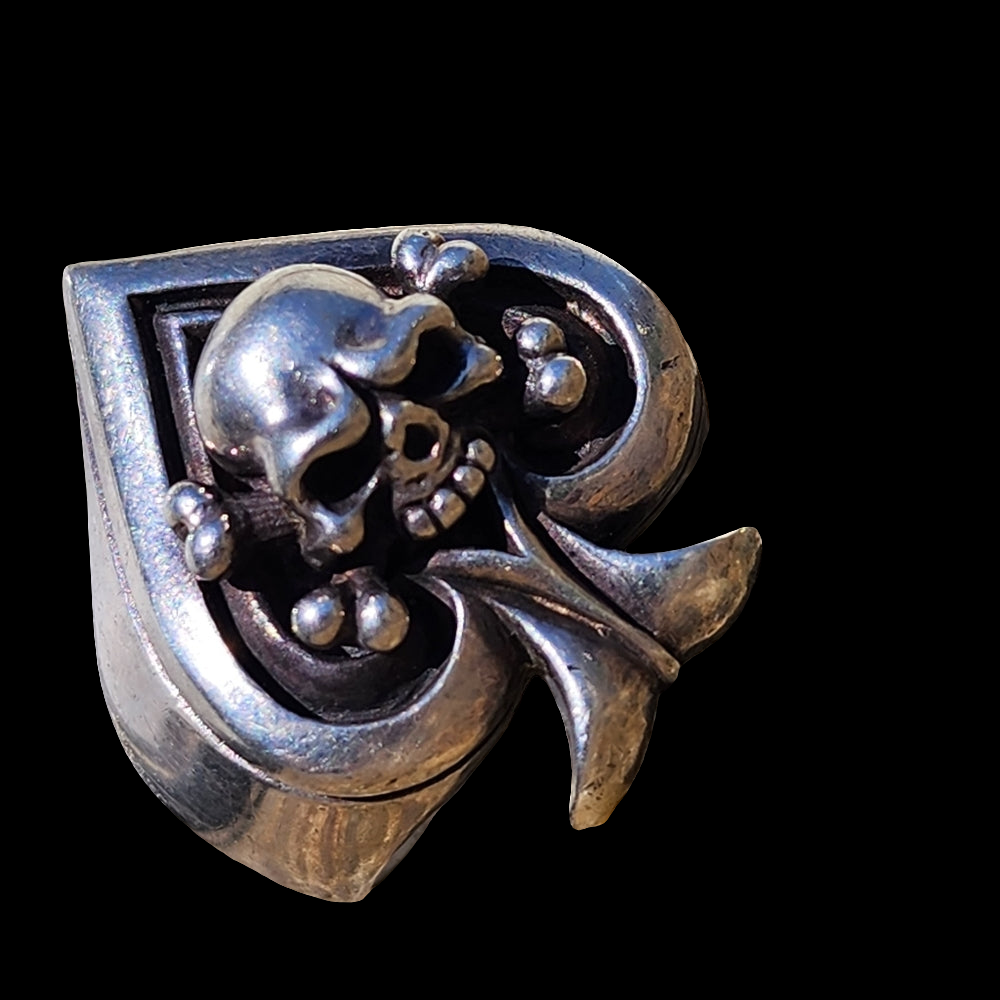 Sterling silver Ace of Spades skull ring size 12.5 very heavy and quality