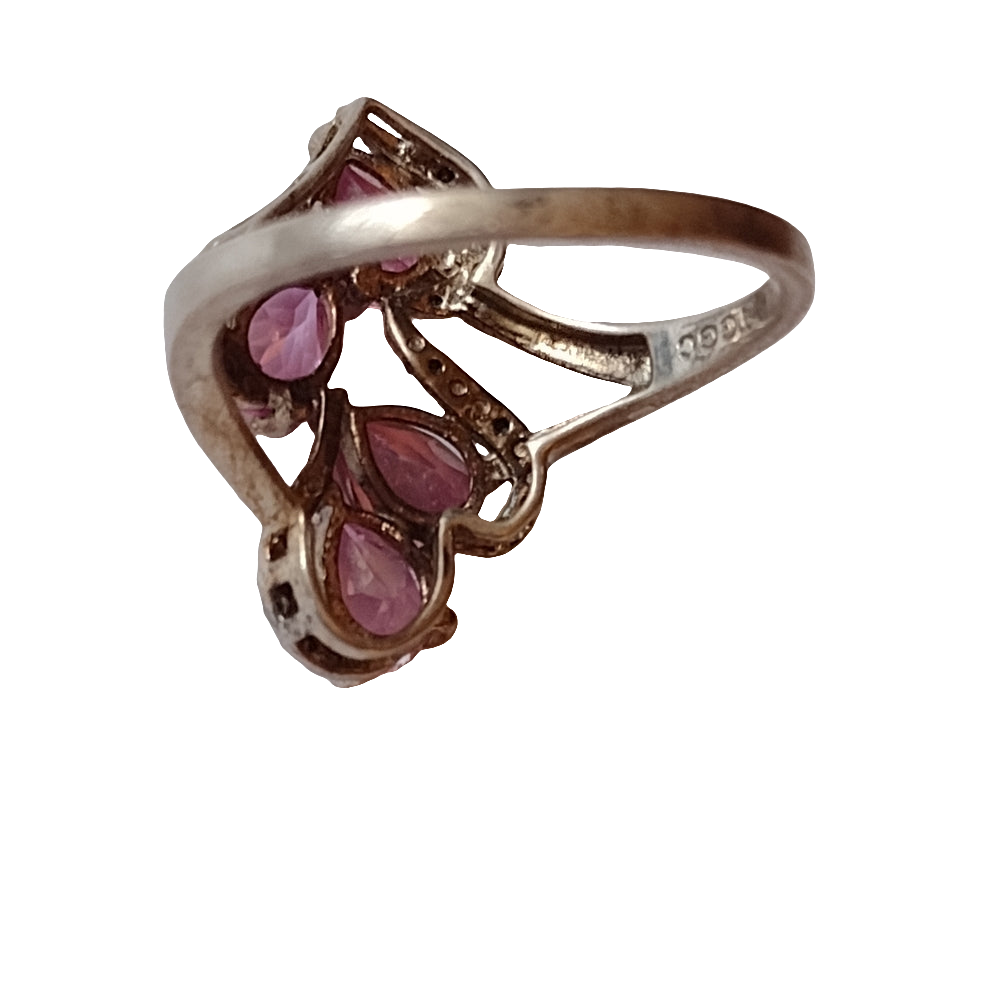 Sterling silver with pink rhodolite ring size 8.5 by the genuine gemston…