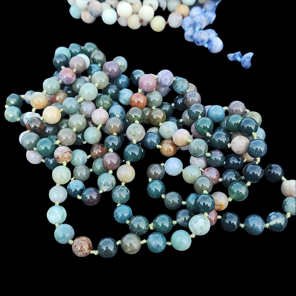SALE Bundle lot of 5 hard stone long necklaces gemstone crystal