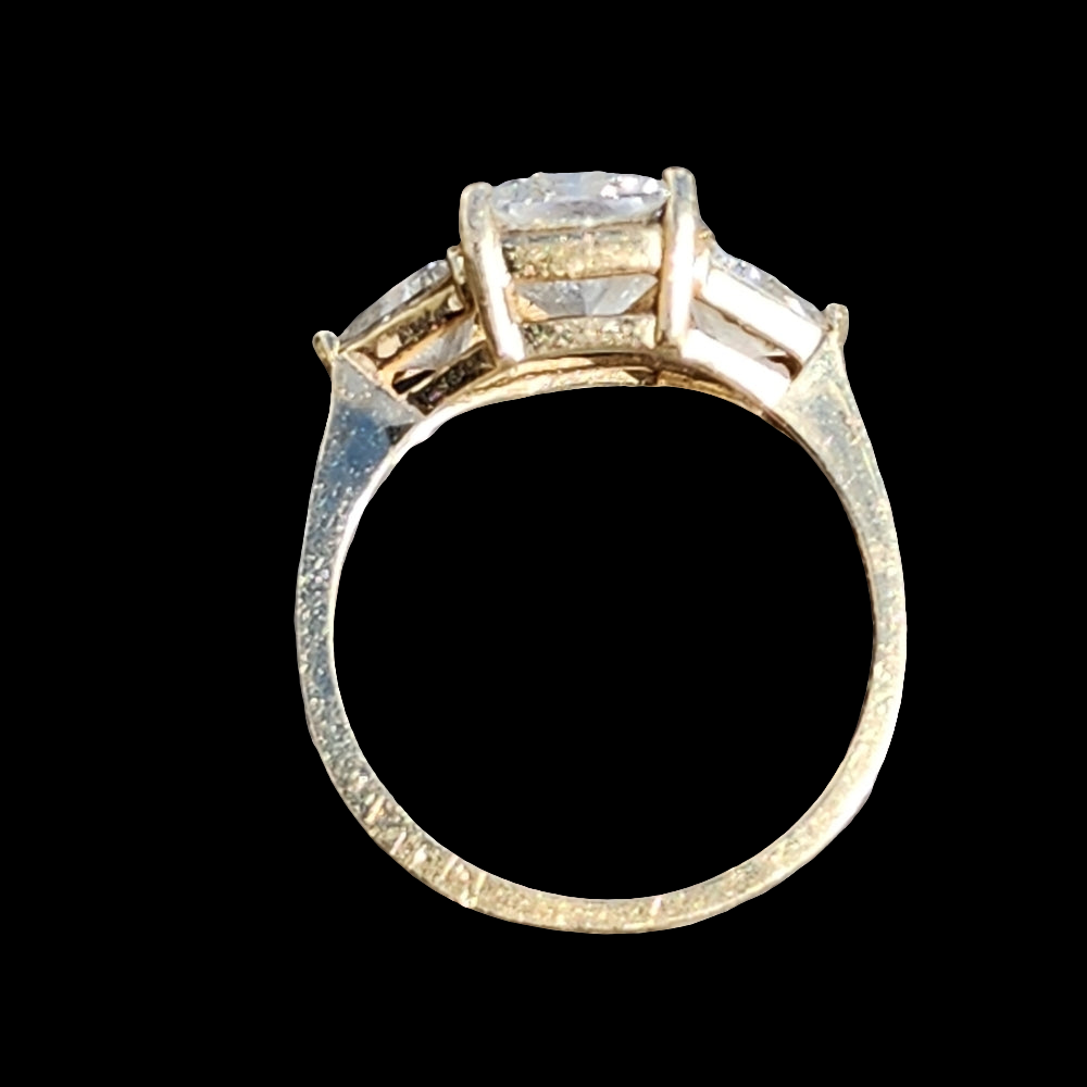 14k karat yellow gold cz wedding engagement promise ring