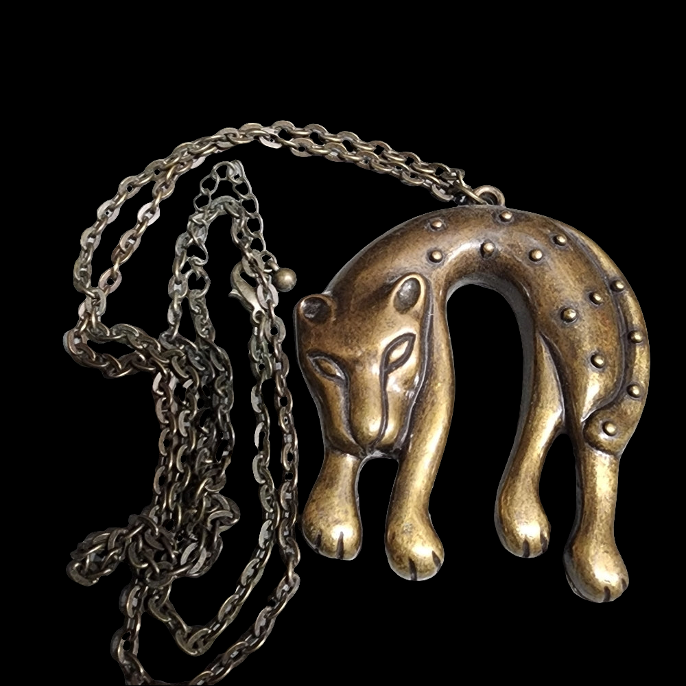 Cheetah jaguar leopard head long long pendant necklaces Is lot fashion jewelry