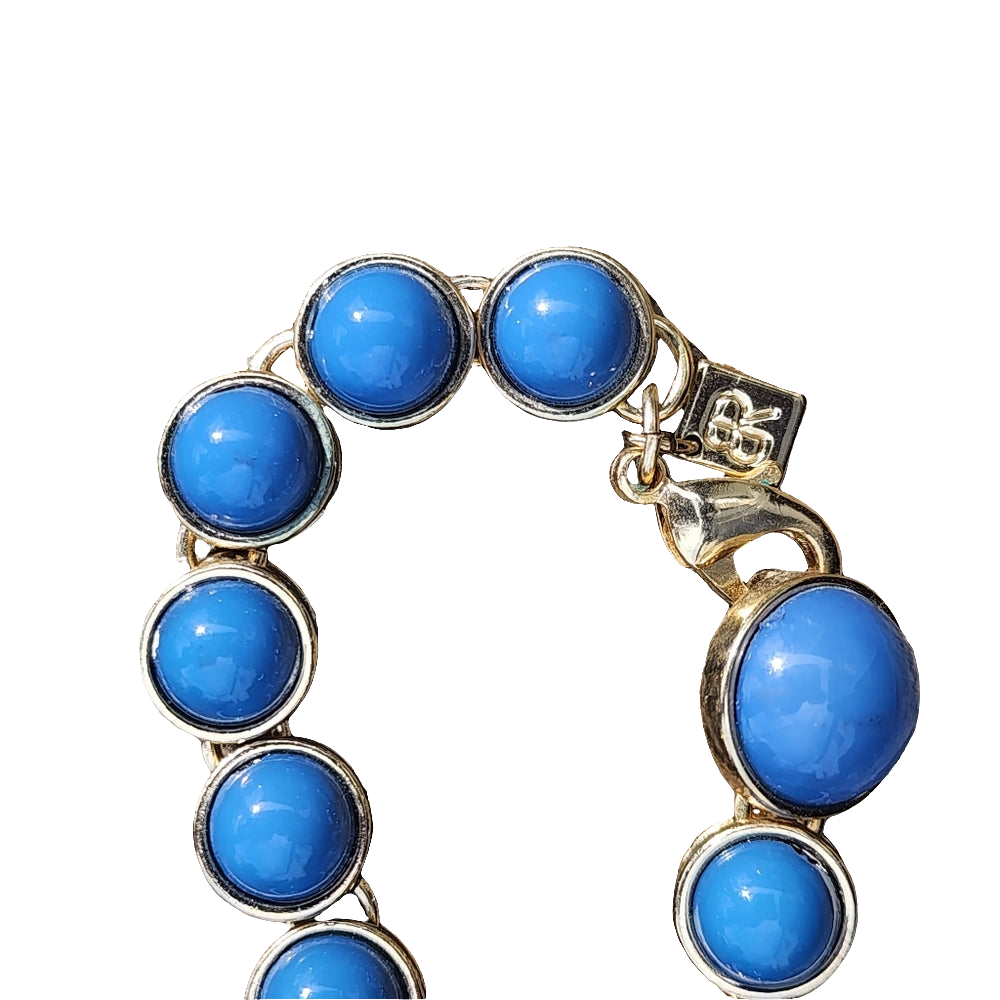 Banana Republic fashion statement necklace bib dangle blue green turquoise