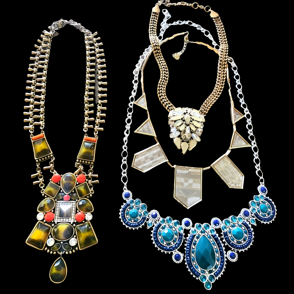 Bundle Lot Designer Statement Necklaces Crystal Rhinestones Silpada J CREW
