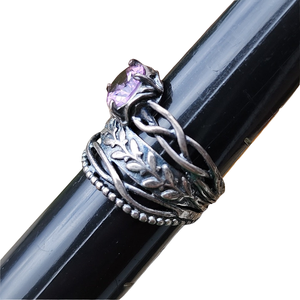 PZ israel Sterling silver amethyst layered look ring size 9.75 fine jewe…