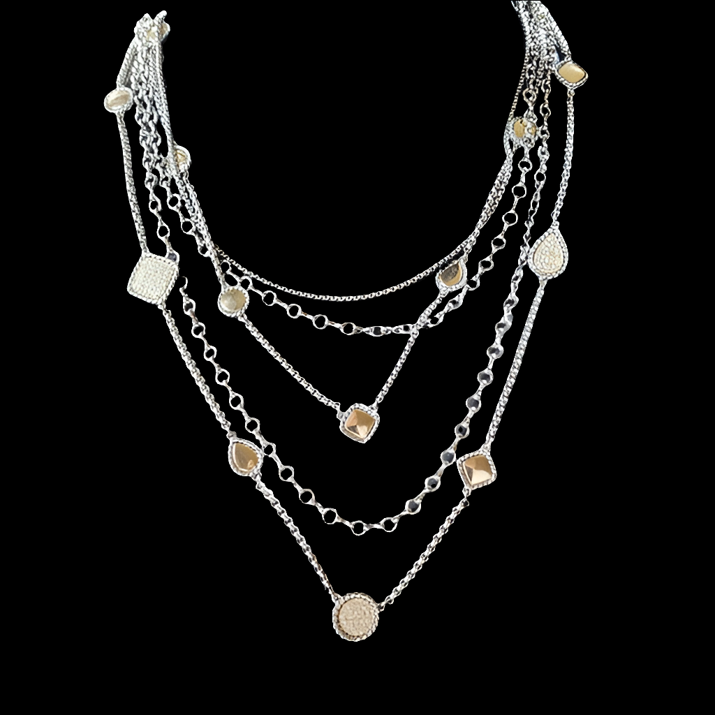 White House Black Market WHBM 5 layer statement layered necklace costume jewelry