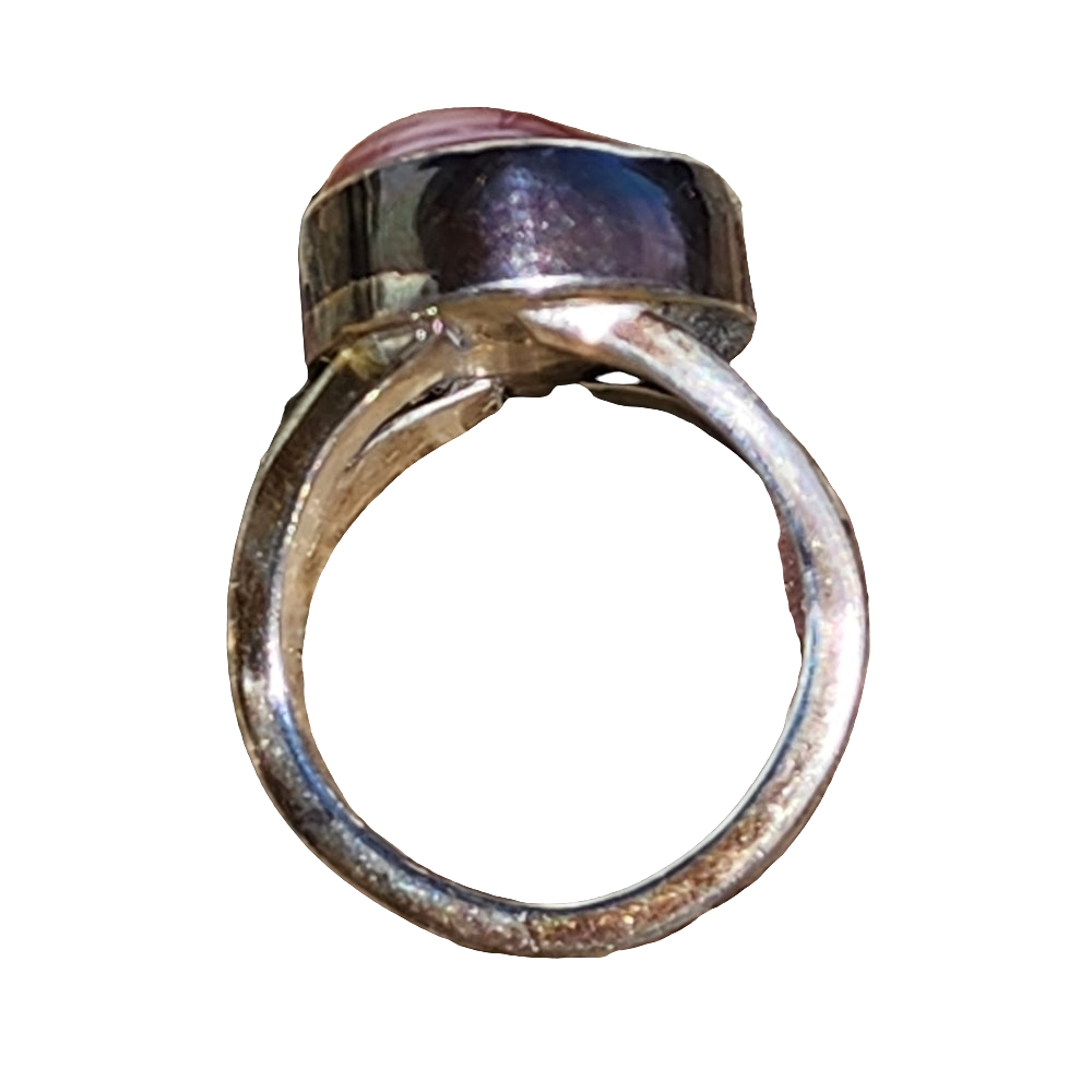 Native American sterling silver ring with mother of pearl artist signed …