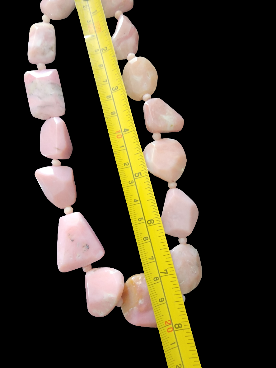 Chunky pink opal necklace