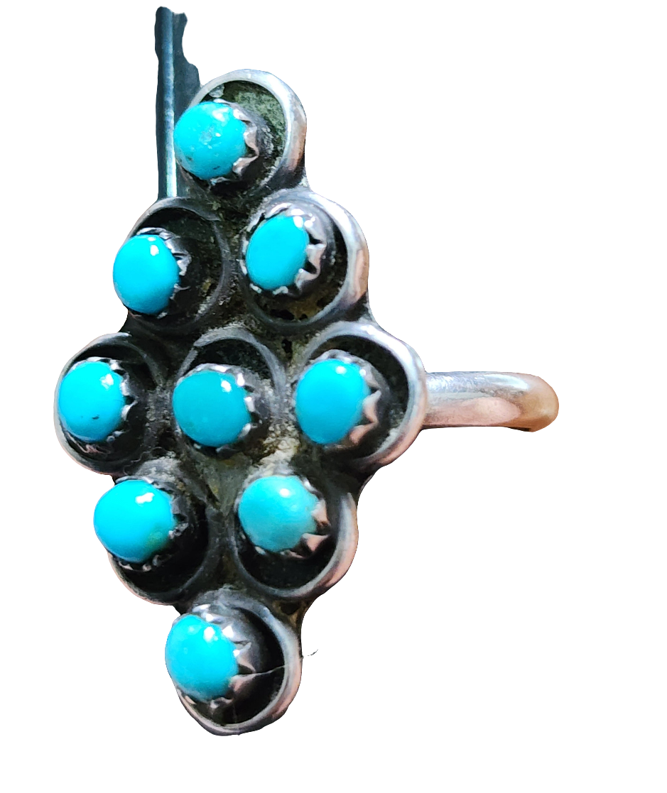 Sterling sever native american turquoise ring size 8