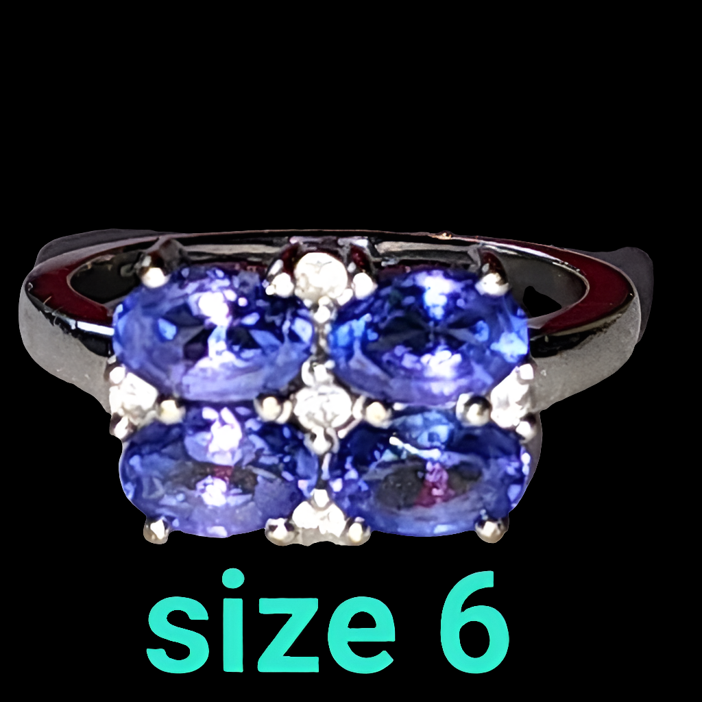 10k white gold purple tanzanite ring size 6 fine jewelry