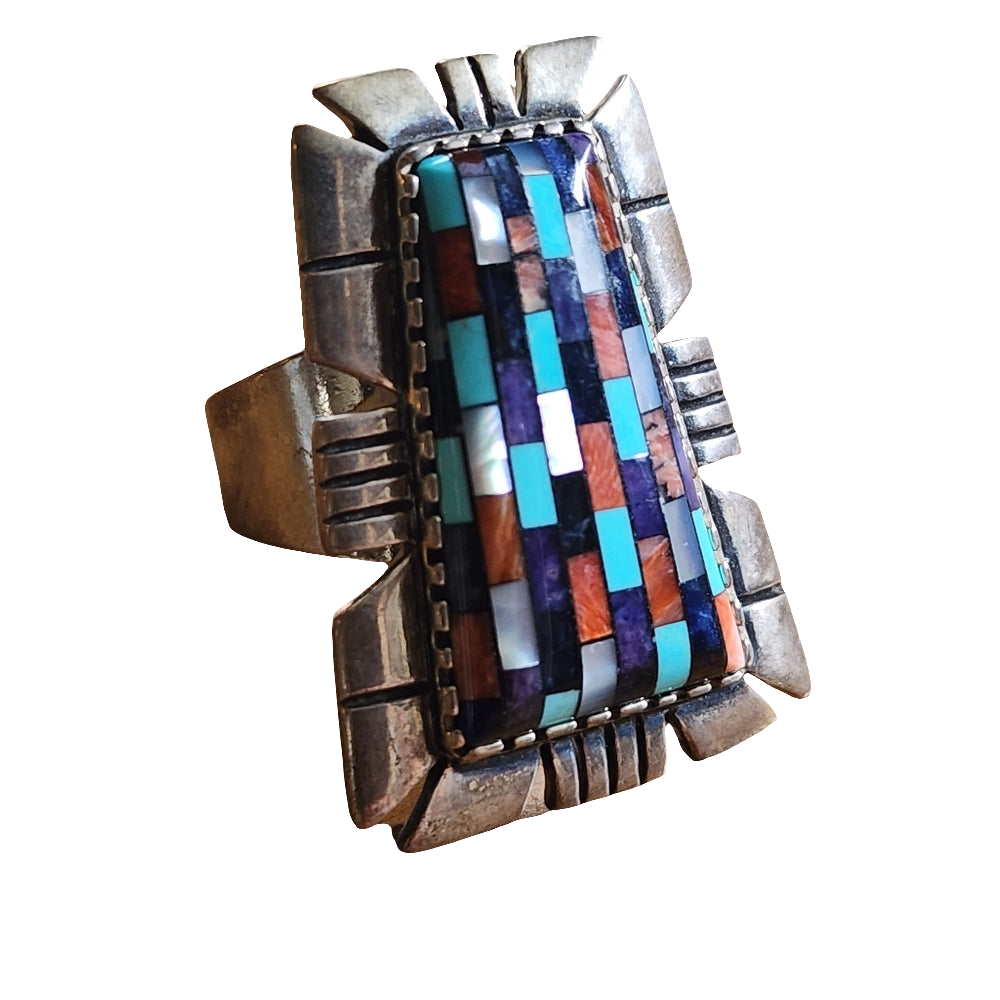 Carolyn Pollack Relios Sterling silver jewelry  ring size 10 inlay turquoise