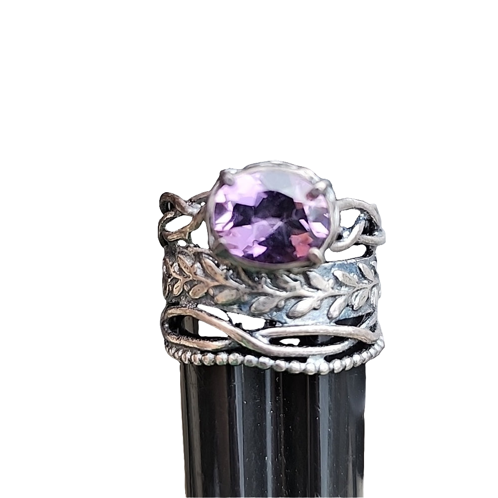 PZ israel Sterling silver amethyst layered look ring size 9.75 fine jewe…