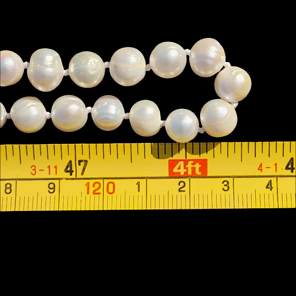 Knotted Authentic pearl pearls necklace fine jewelry hangs 4 foot long strand