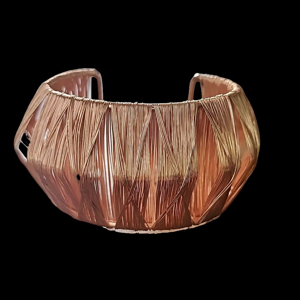 Copper wire wrap cuff bracelet fashion costume jewelry