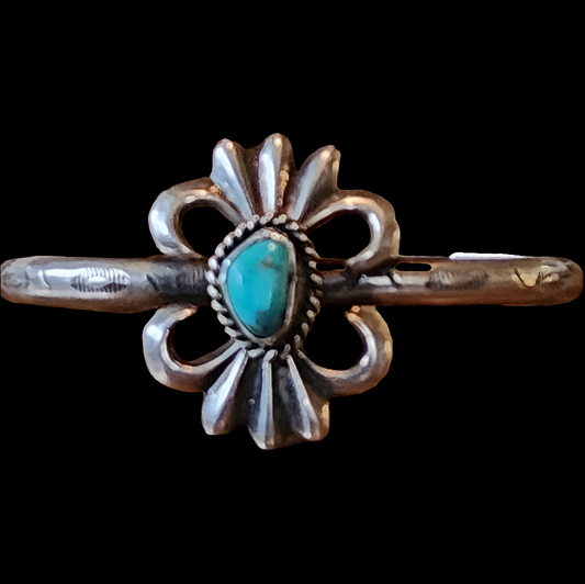 Vintage sterling silver Native American turquoise cuff bracelet