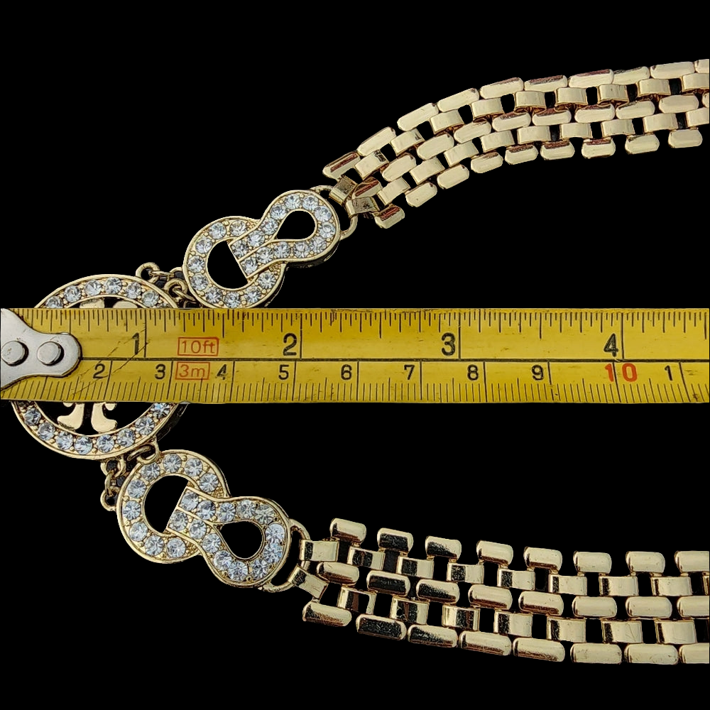 Gold link Rhinestone Cross symbol Necklace Statement fashion jewelry