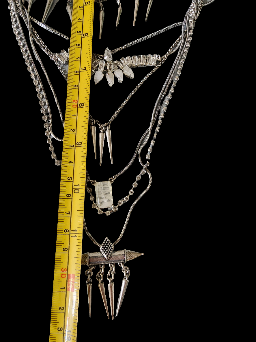 Lucky Brand layered Necklace Silver Tone multi strand
