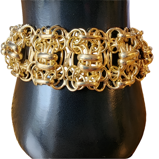 Sterling silver OT Turkey gold vermeil link bracelet fine jewelry wedding gift